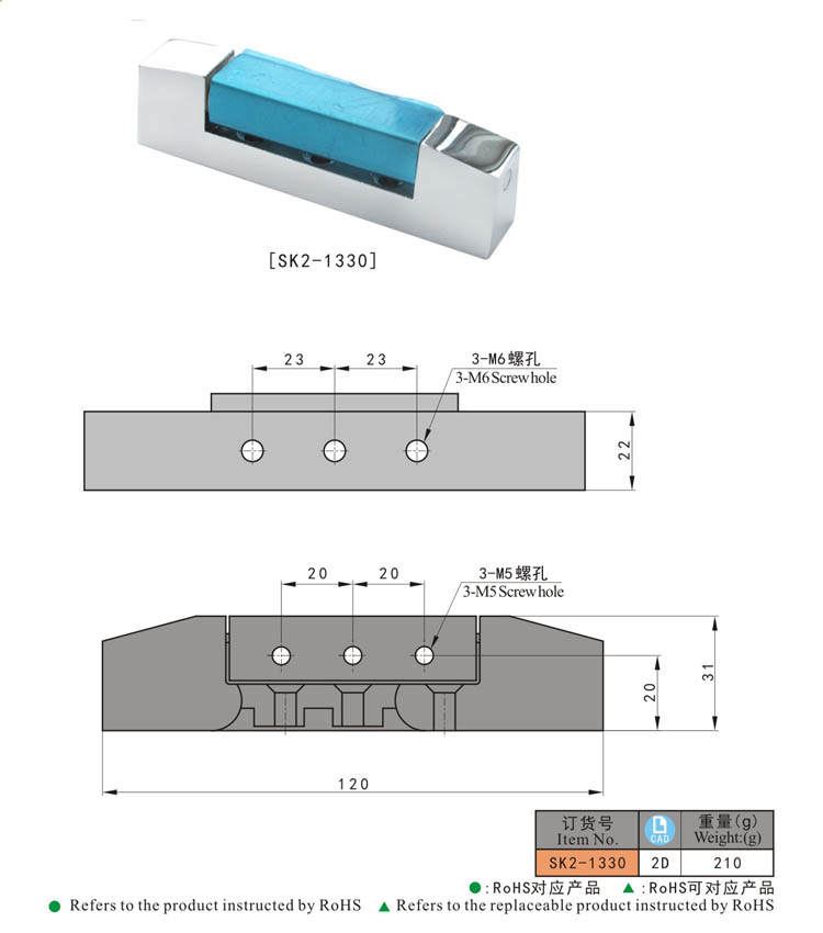 SK2-1330 KUNLONG Cold Storage Recambios Bisagras de bloqueo de puerta
